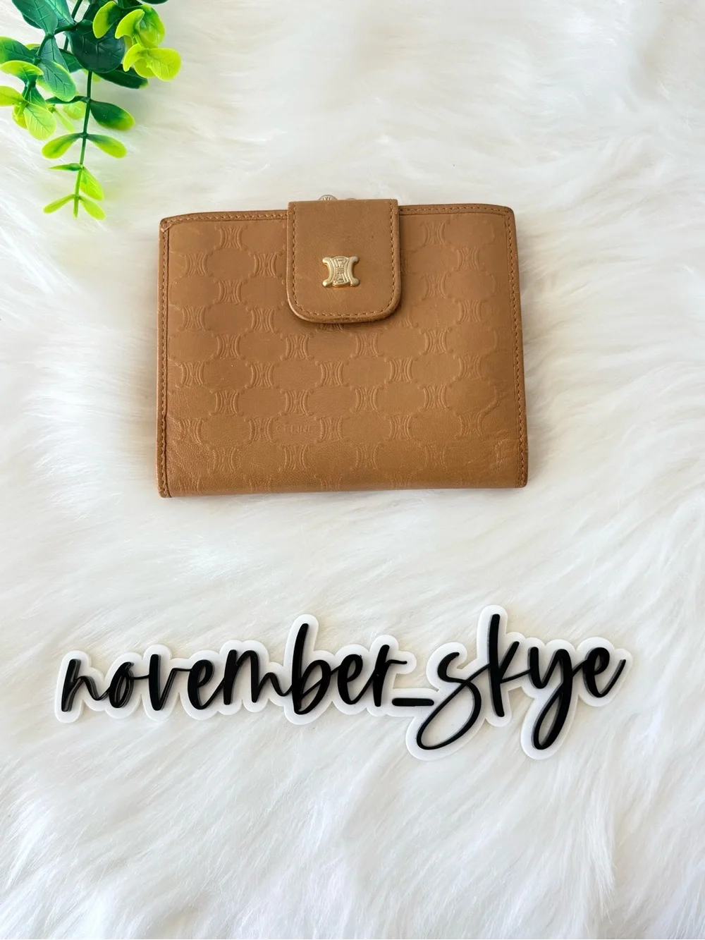 Celine Kisslock Wallet with Triomphe‎ Embossing